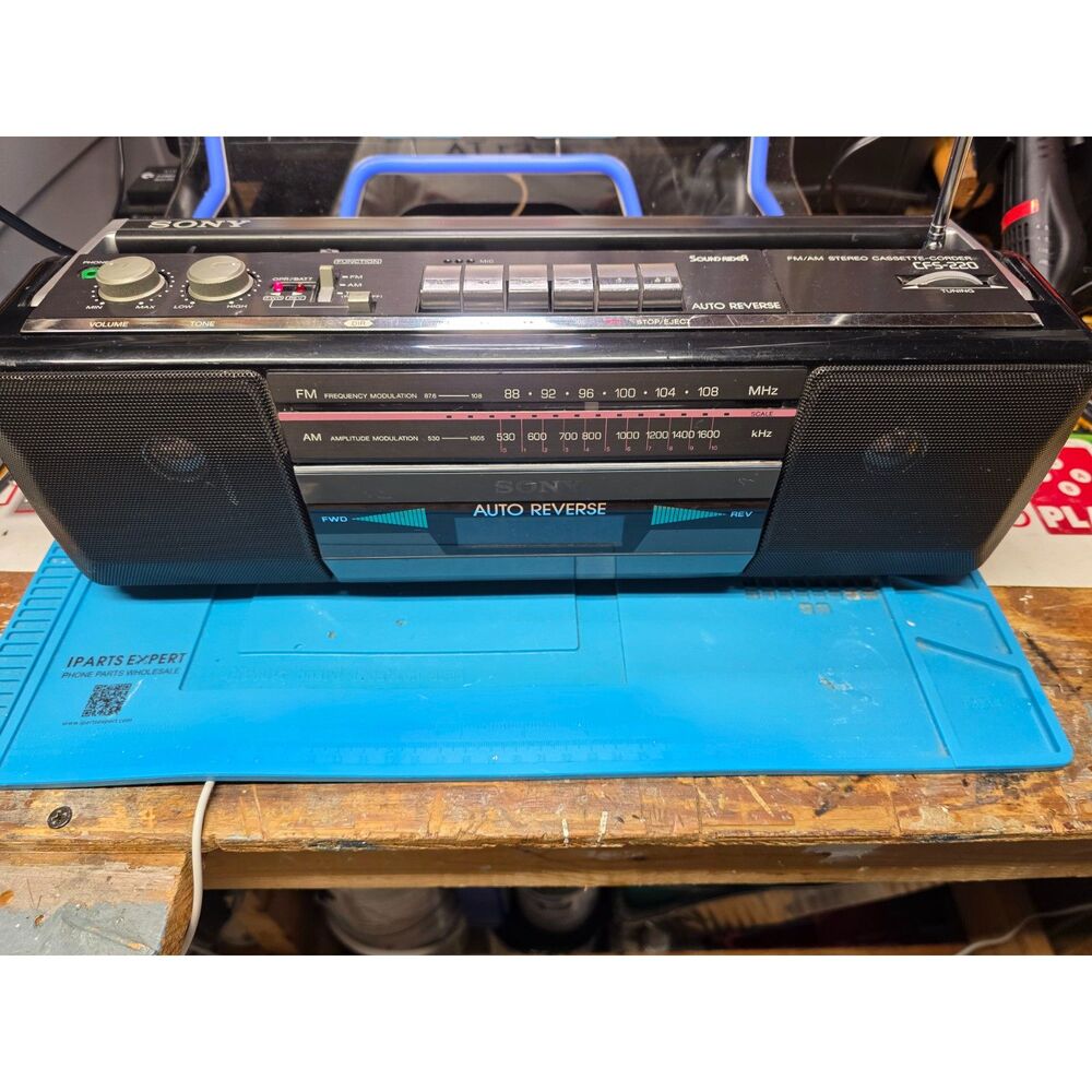 Vintage Sony CFS-220 Sound Rider Boombox AM/FM Cassette Tape Tested Works